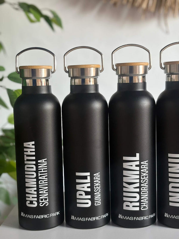 750ml - Lumos Vacuum Insulated Bottle with Wooden Top Lid - Ideal for Premium Corporate Gifting