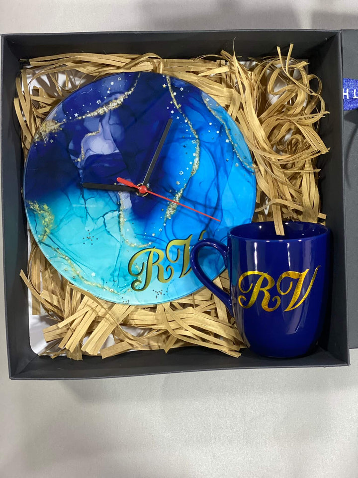 Custom Printed Mug and Clock Gift box - Mugshotlk