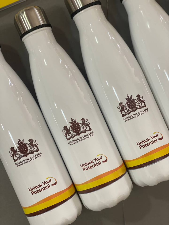 White Cola Flask Bottle - Corporate and Promotional Printing - Mugshotlk