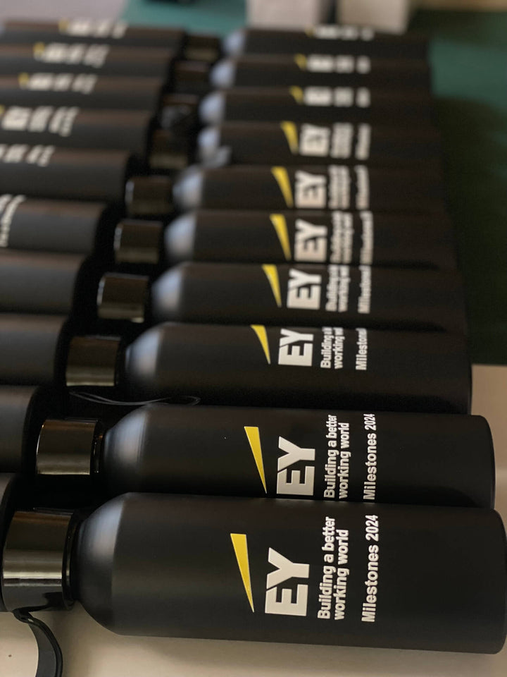 Matte Black Water Bottle Printing - Mugshotlk