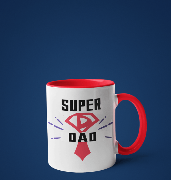 'Super Dad' Inner Color Red Mug