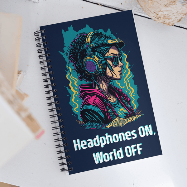 'Headphones ON, World OFF' Music Lover's Notebook