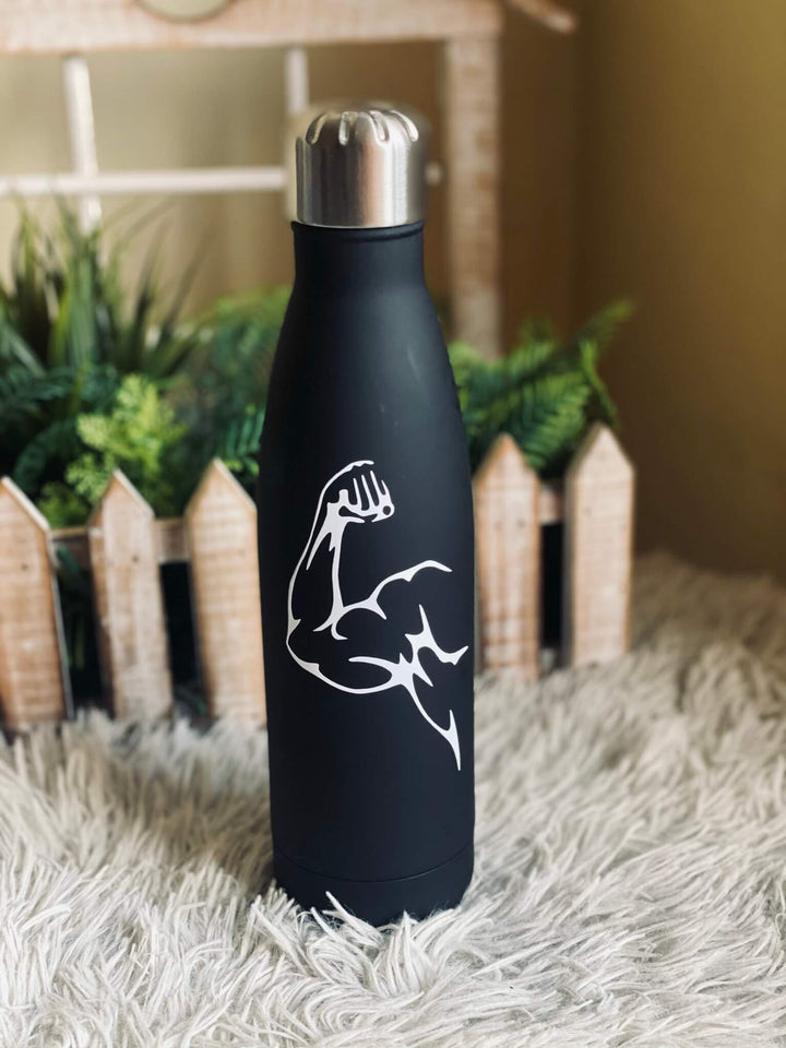 Matte Black Flask bottle - Mugshotlk