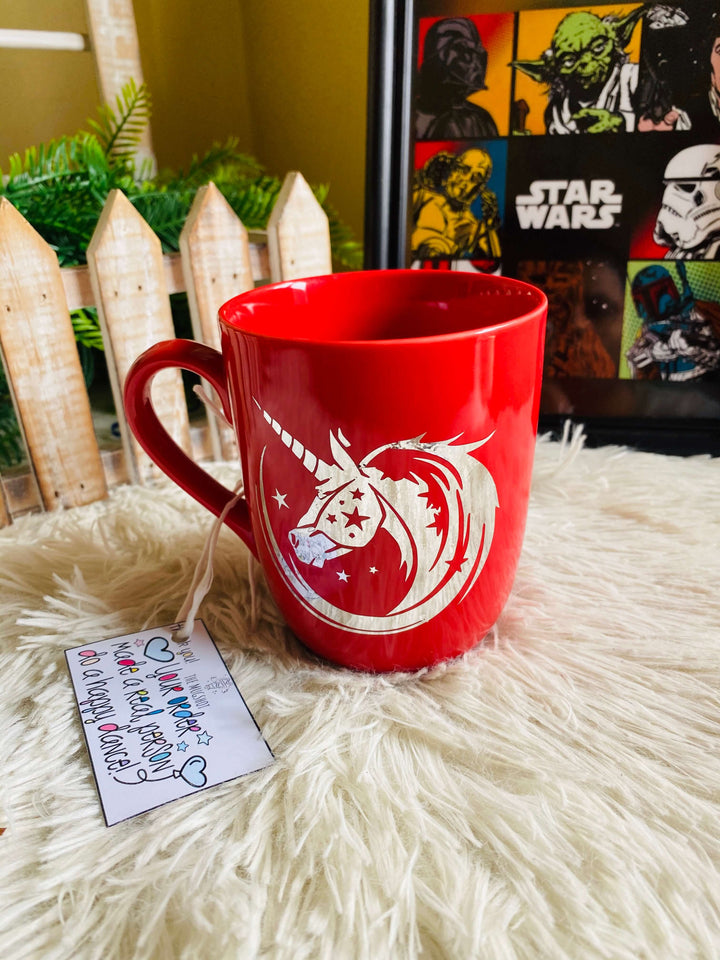 Red Mug - Starry Unicorn - Mugshotlk