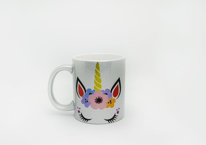 Unicorn Silver Glitter mug - Mugshotlk